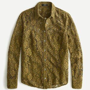 J.Crew NWT Classic Button Lace Top Blouse 4 , S